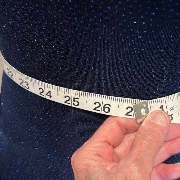 Susan Roselli for Vijack Navy Blue Sparkling Effect Long Gown. Unique Back Sm - Picture 13 of 16